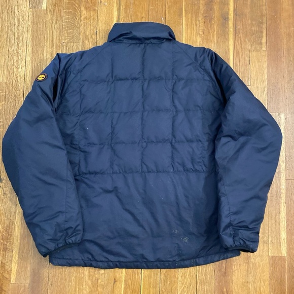 Timberland Weargear Jacket Duck Down Puffer Full Zip Navy Blue Mens Large Flaw - Picture 3 of 16